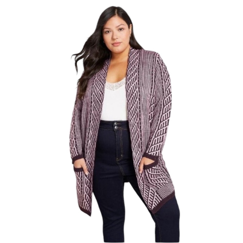 MODCLOTH woman's plus size 2X Standout Standard pockets open cardigan sweater
